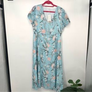 NWT handmade floral maxi dress size large